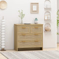 Meuble de rangement 4 tiroirs en rotin, pour chambre, salon, salle à manger, couloirs