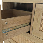 Meuble de rangement 4 tiroirs en rotin, pour chambre, salon, salle à manger, couloirs