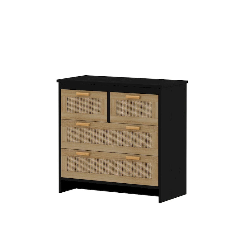 Meuble de rangement 4 tiroirs en rotin, pour chambre, salon, salle à manger, couloirs