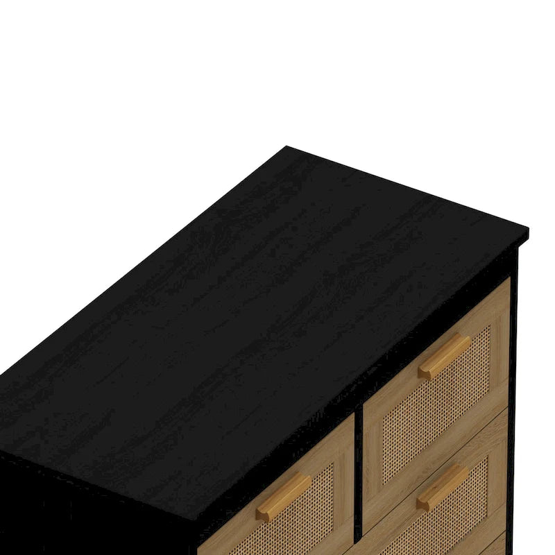Meuble de rangement 4 tiroirs en rotin, pour chambre, salon, salle à manger, couloirs