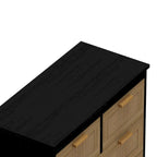 Meuble de rangement 4 tiroirs en rotin, pour chambre, salon, salle à manger, couloirs