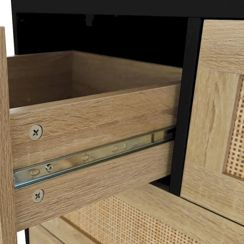 Meuble de rangement 4 tiroirs en rotin, pour chambre, salon, salle à manger, couloirs