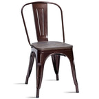 Chaise de salle à manger empilable de bistrot/café avec structure en métal et assise en bois