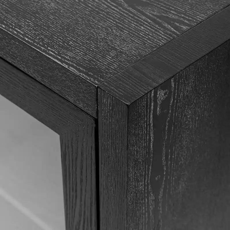 Meuble de rangement en bois avec trois portes en verre trempé et étagère réglable, convient pour le salon, le bureau et l'entrée