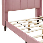 Lit plateforme rembourré, Velours