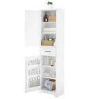 Meuble de salle de bain autoportant avec 2 portes, étagères réglables et rangement de porte, organiseur de salle de bain haut