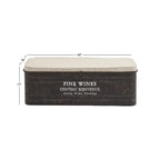 Banc de rangement en métal avec plateau en toile de jute crème et typographie champagne - Marron - Roche River Decor - 40,6 cm L x 121,9 cm P x 43,2 cm H
