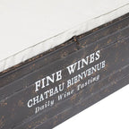 Banc de rangement en métal avec plateau en toile de jute crème et typographie champagne - Marron - Roche River Decor - 40,6 cm L x 121,9 cm P x 43,2 cm H