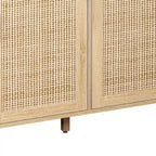 Meuble de rangement décoratif 4 portes en rotin - S.O.