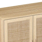 Meuble de rangement décoratif 4 portes en rotin - S.O.
