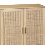 Meuble de rangement décoratif 4 portes en rotin - S.O.