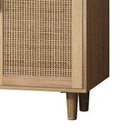 Meuble de rangement décoratif 4 portes en rotin - S.O.