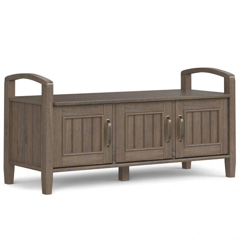 WYNDENHALL Rowan Banc de rangement de transition en bois massif 44 pouces de large, brun fumé - 18p x 44L x 22H