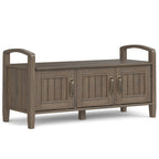 WYNDENHALL Rowan Banc de rangement de transition en bois massif 44 pouces de large, brun fumé - 18p x 44L x 22H