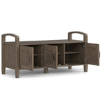 WYNDENHALL Rowan Banc de rangement de transition en bois massif 44 pouces de large, brun fumé - 18p x 44L x 22H