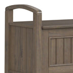 WYNDENHALL Rowan Banc de rangement de transition en bois massif 44 pouces de large, brun fumé - 18p x 44L x 22H