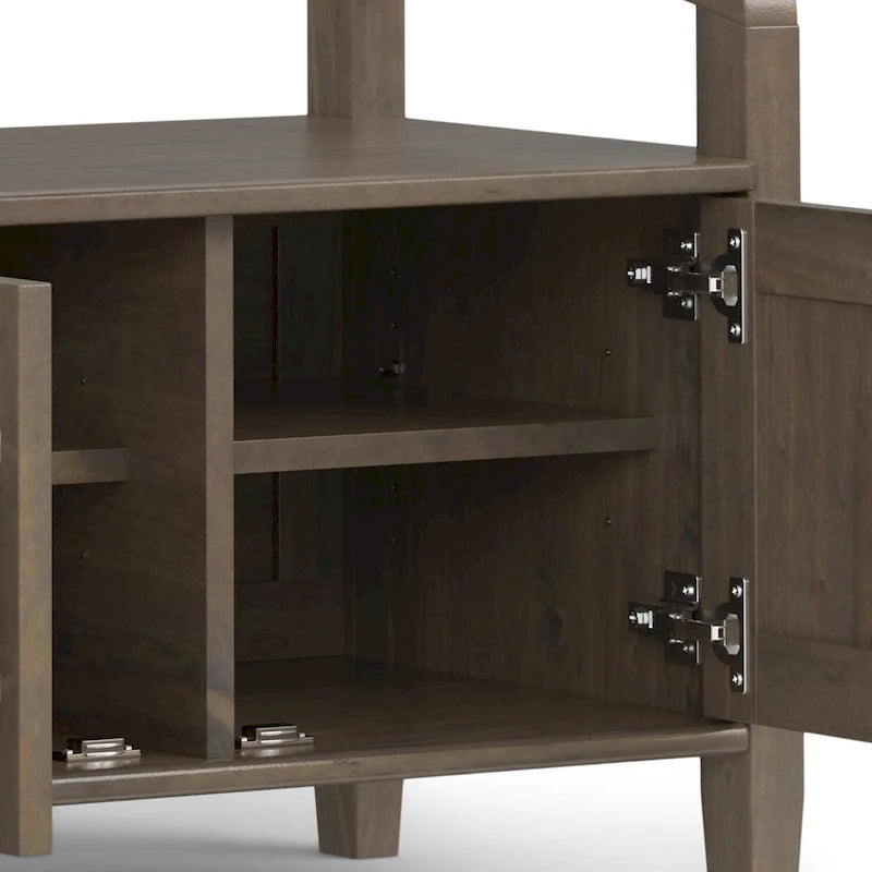WYNDENHALL Rowan Banc de rangement de transition en bois massif 44 pouces de large, brun fumé - 18p x 44L x 22H