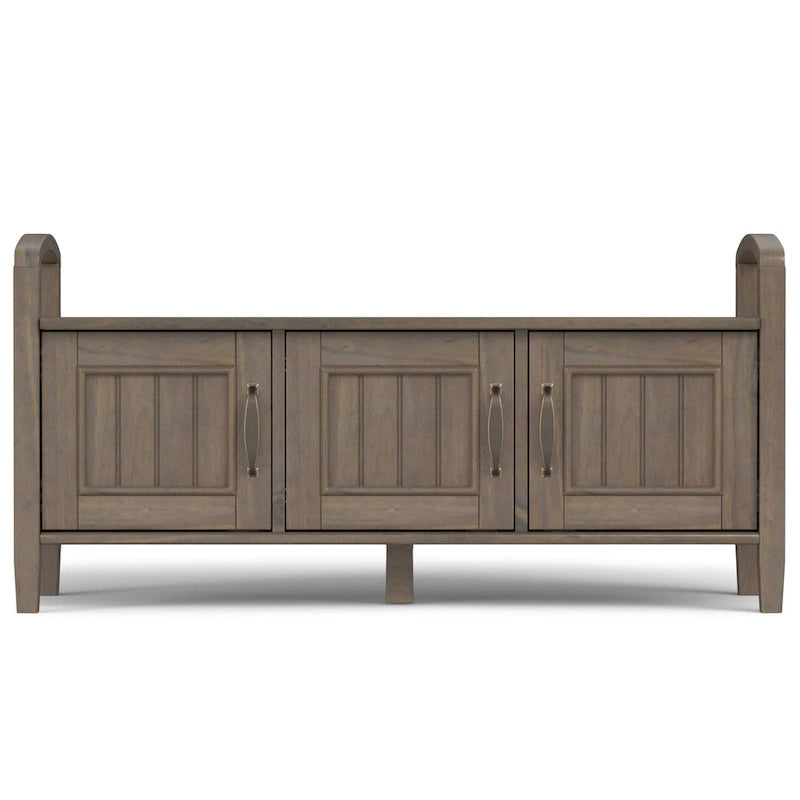 WYNDENHALL Rowan Banc de rangement de transition en bois massif 44 pouces de large, brun fumé - 18p x 44L x 22H
