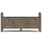 WYNDENHALL Rowan Banc de rangement de transition en bois massif 44 pouces de large, brun fumé - 18p x 44L x 22H