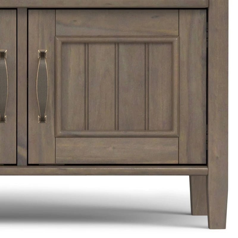 WYNDENHALL Rowan Banc de rangement de transition en bois massif 44 pouces de large, brun fumé - 18p x 44L x 22H
