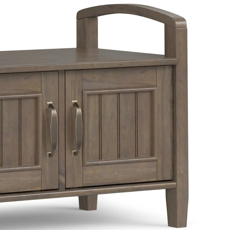 WYNDENHALL Rowan Banc de rangement de transition en bois massif 44 pouces de large, brun fumé - 18p x 44L x 22H