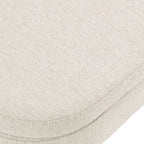 Banc de rangement ottoman ovale avec pieds en bois d'hévéa beige
