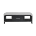 Banc de chambre Laguna de 132 cm de large avec tiroir, acier patiné