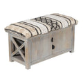 HERAT ORIENTAL Handmade Cotton Upholstered Cabinet Doors Storage Bench - 14x17x30