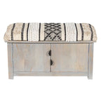 HERAT ORIENTAL Banc de rangement avec portes de placard tapissées en coton fait main - 14x17x30