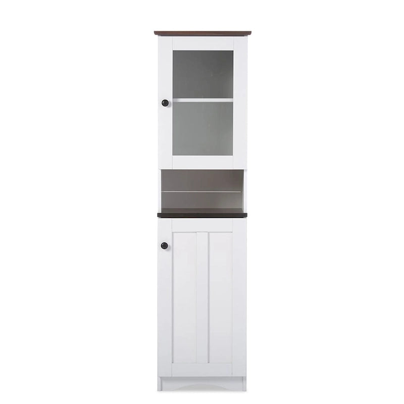 Meuble de rangement de cuisine traditionnel en bois blanc par Baxton Studio