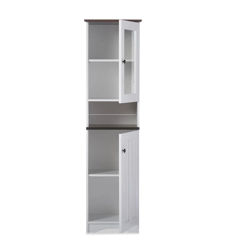 Meuble de rangement de cuisine traditionnel en bois blanc par Baxton Studio