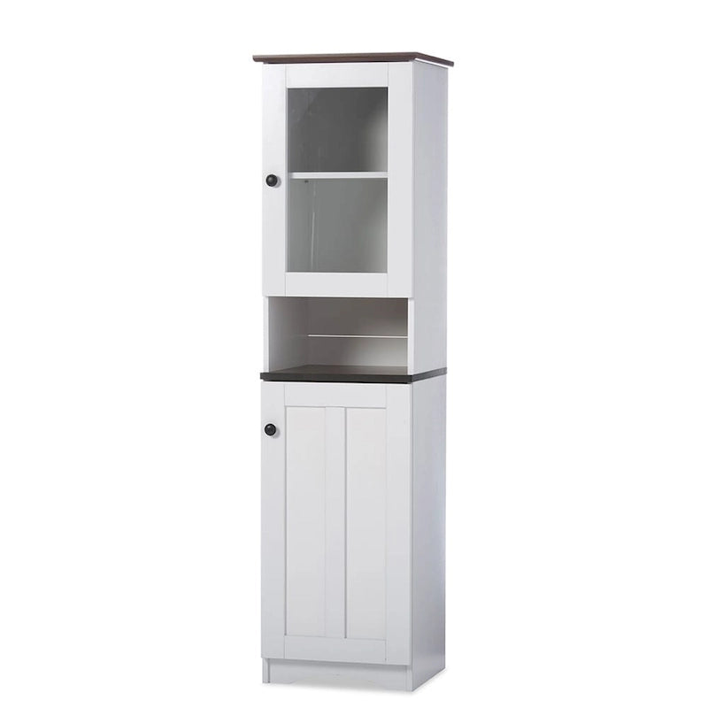 Meuble de rangement de cuisine traditionnel en bois blanc par Baxton Studio