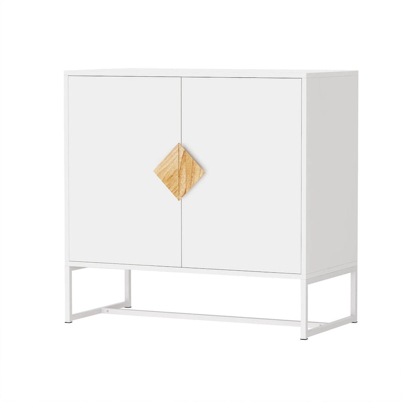 Buffet 2 portes avec poignée carrée en MDF