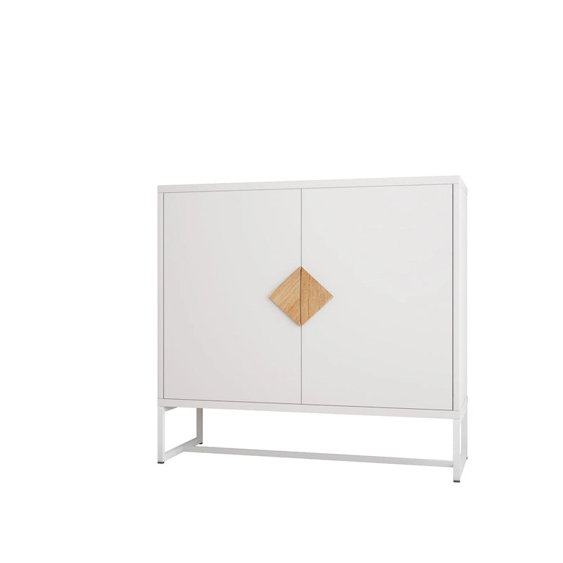 Buffet 2 portes avec poignée carrée en MDF