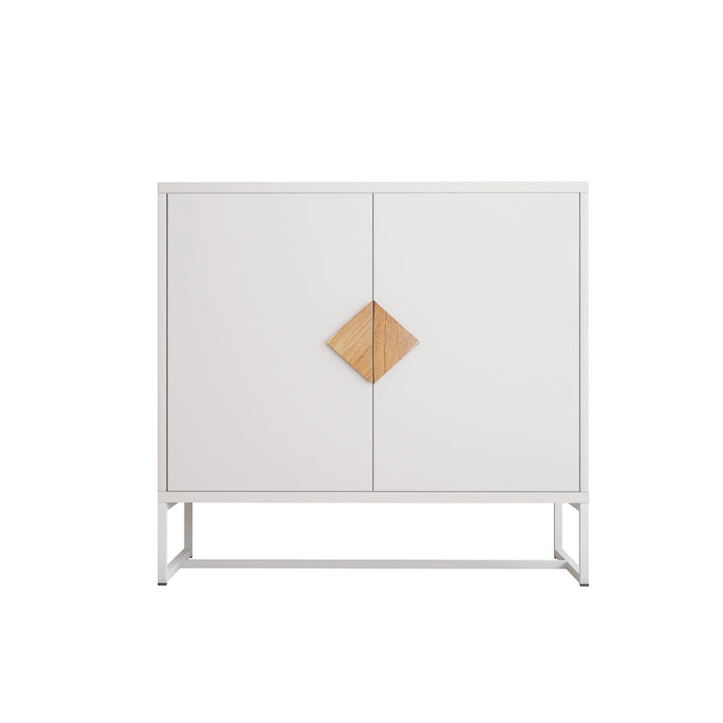 Buffet 2 portes avec poignée carrée en MDF