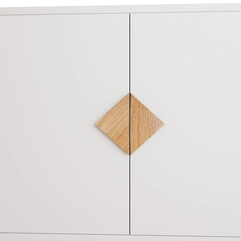 Buffet 2 portes avec poignée carrée en MDF