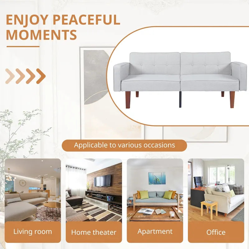 Canapé futon lit de mousse à mémoire de forme convertible pliable pour deux personnes