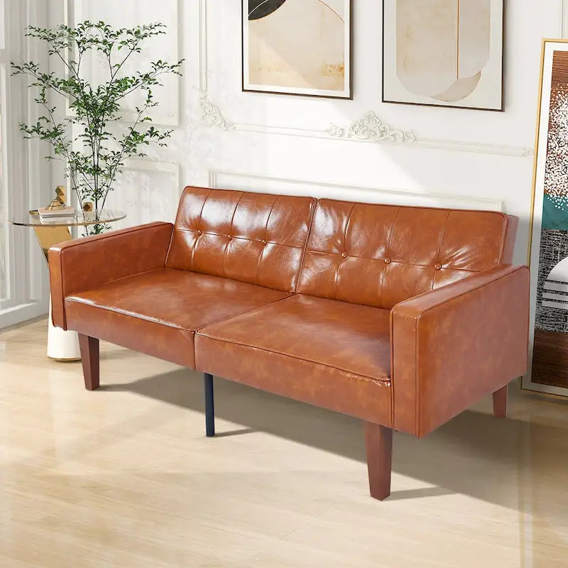 Canapé futon lit de mousse à mémoire de forme convertible pliable pour deux personnes