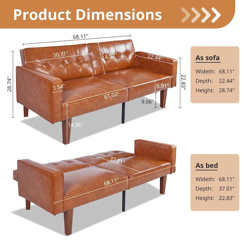 Canapé futon lit de mousse à mémoire de forme convertible pliable pour deux personnes