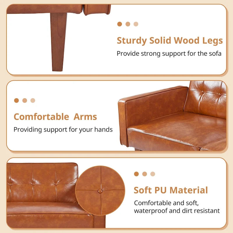 Canapé futon lit de mousse à mémoire de forme convertible pliable pour deux personnes