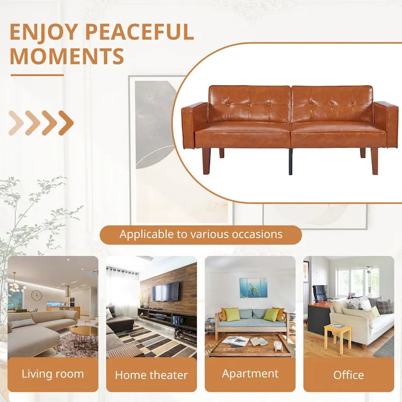 Canapé futon lit de mousse à mémoire de forme convertible pliable pour deux personnes