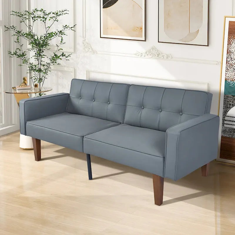 Canapé futon lit de mousse à mémoire de forme convertible pliable pour deux personnes