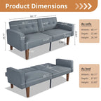 Canapé futon lit de mousse à mémoire de forme convertible pliable pour deux personnes