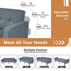 Canapé futon lit de mousse à mémoire de forme convertible pliable pour deux personnes