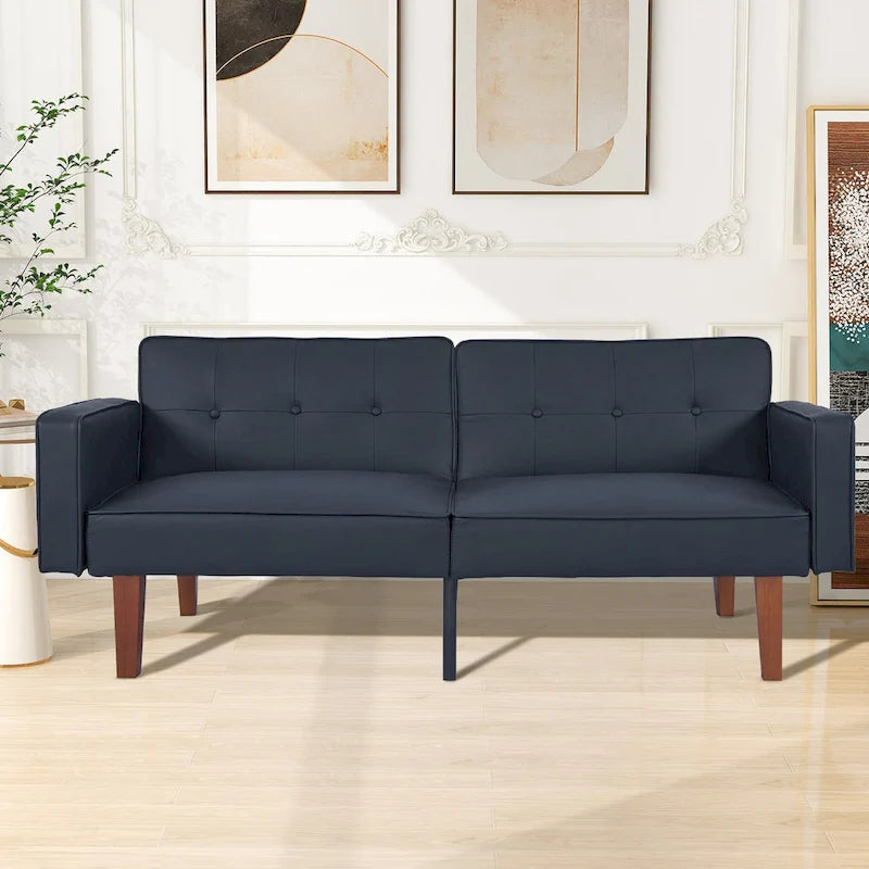 Canapé futon lit de mousse à mémoire de forme convertible pliable pour deux personnes