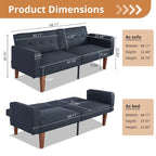 Canapé futon lit de mousse à mémoire de forme convertible pliable pour deux personnes