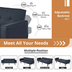 Canapé futon lit de mousse à mémoire de forme convertible pliable pour deux personnes
