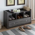 Banc à chaussures gris patiné, meuble de rangement, étagère à chaussures, en bois, haute qualité et durable, grande capacité