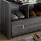 Banc à chaussures gris patiné, meuble de rangement, étagère à chaussures, en bois, haute qualité et durable, grande capacité