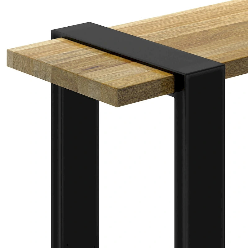 WYNDENHALL Marta banc contemporain industriel en MANGUIER MASSIF de 107 cm de large, couleur naturelle - 107 cm de large